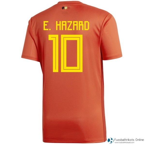 Belgica Trikot Heim E.Hazard 2018 Rote Fussballtrikots Günstig